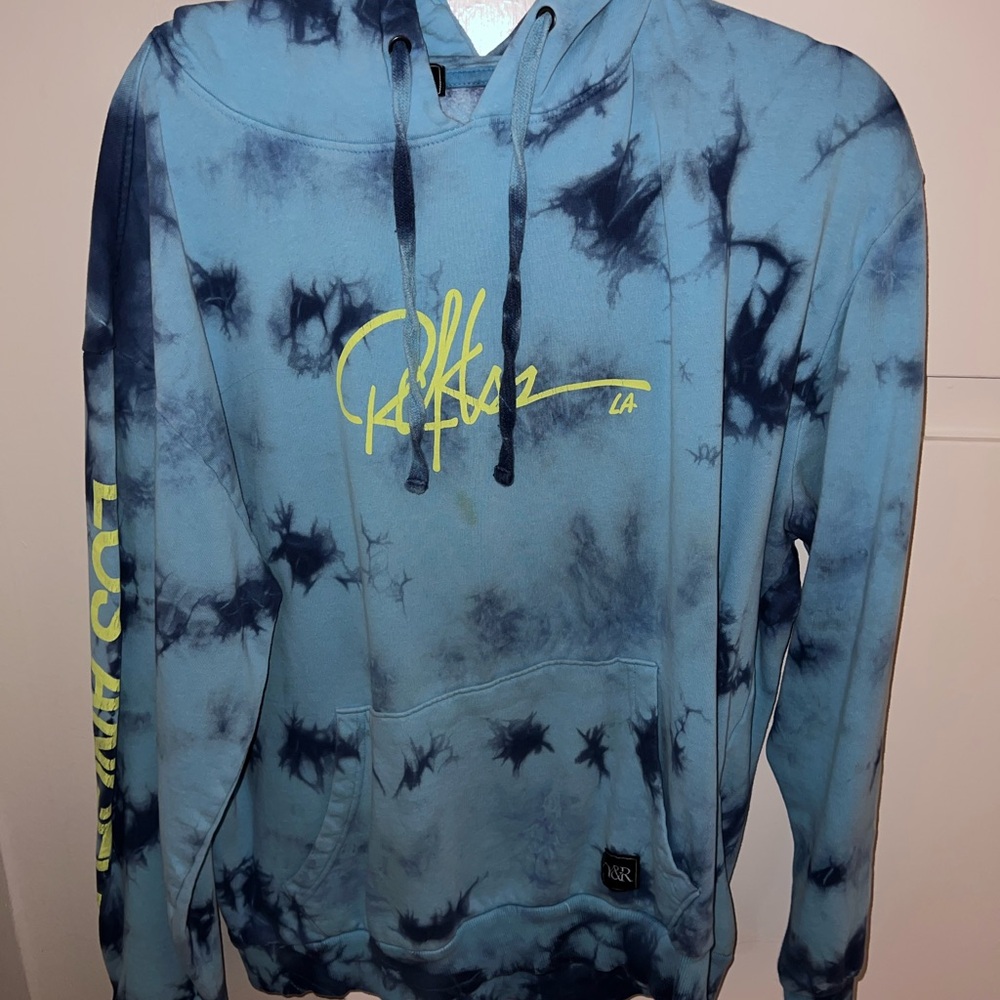 Young & Reckless blue tie dye hoodie